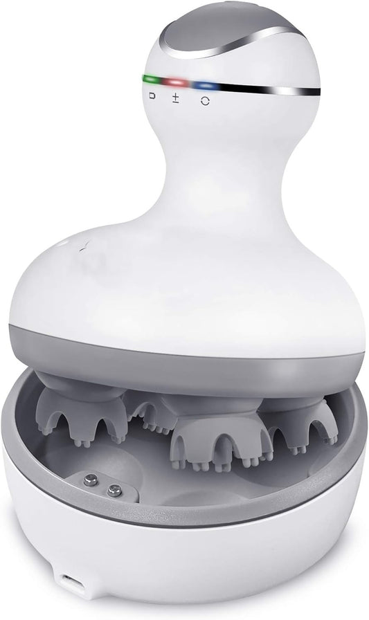 Masajeador eléctrico para cuero cabelludo con acción profunda y diseño impermeable